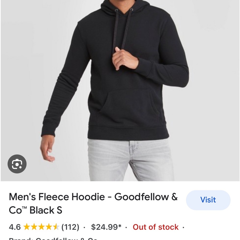 Men's Fleece Hoodie - Goodfellow &
Co™ Black M